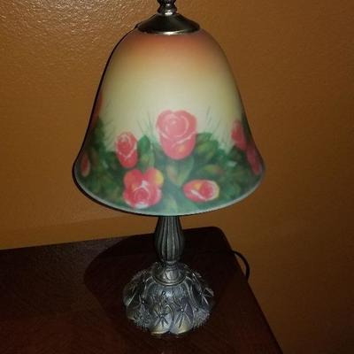 Beautiful Reverse Shade Tiffany Stayle Table Lamp SO PRETTY 