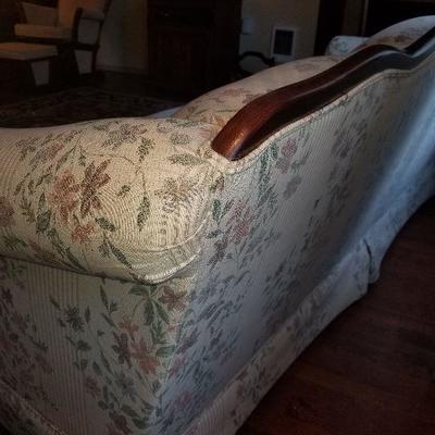 Couch /Davenport Lovely Camel Back Style White W/Multi Shades Of White Flowers