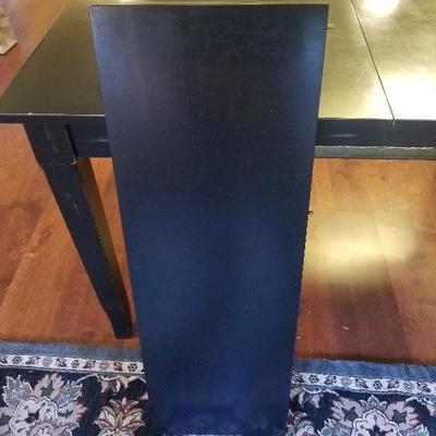 Solid Wood Black Dining Table With 1 leaf 