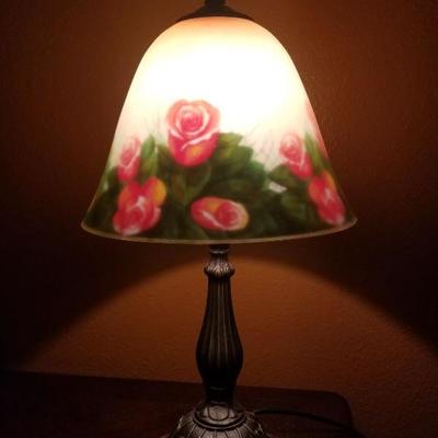 Beautiful Reverse Shade Tiffany Stayle Table Lamp SO PRETTY 