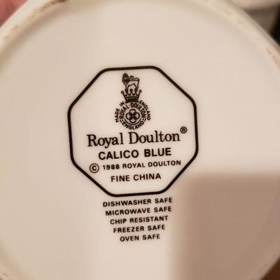 1988 Royal Doulton Calico Blue Pattern Dishware Lot