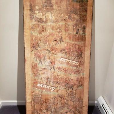 Antique Chinese Rice Paper Mounted on Board