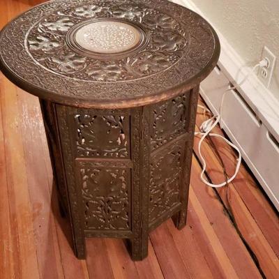 Asian Inspired Inlay Wood Accent Table