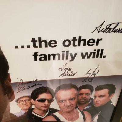 Original The Sopranos HBO Poster w/Authentic Signatures Entire Cast