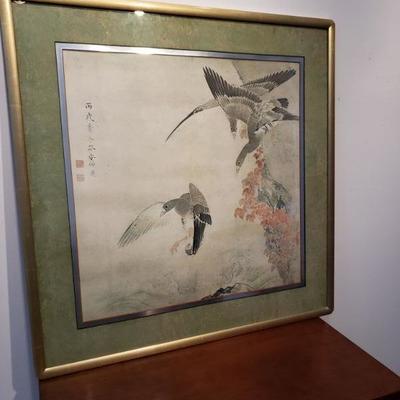 "Geese in Flight" Framed Print by Maruyama Okyo