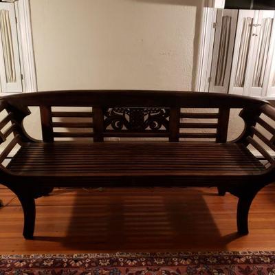 Antique Victorian Wood Settee
