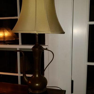 Vintage Brass Pitcher Table Lamp