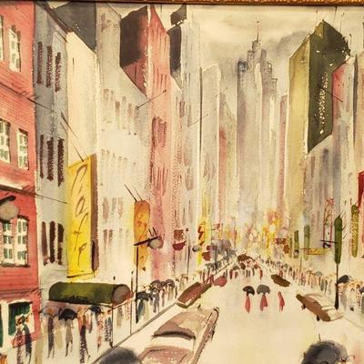 1950's Framed City Landscape