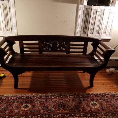 Antique Victorian Wood Settee