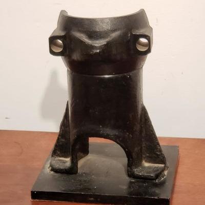 Brutalist Metal Dog Sculpture by Harry Neyer