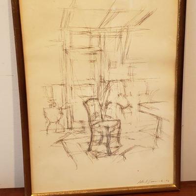 1954 Framed Signed Etching by Alberto Giacometti