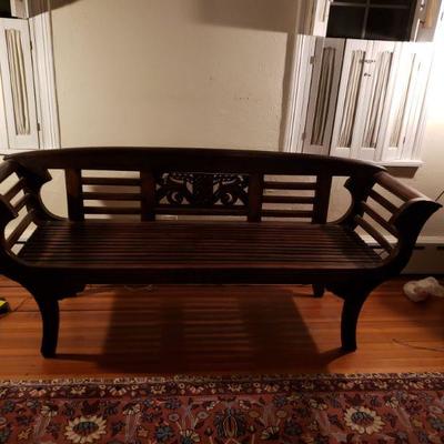Antique Victorian Wood Settee