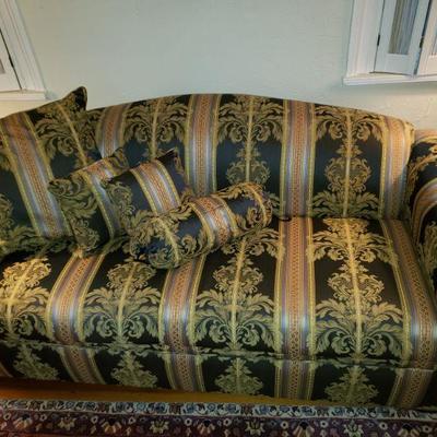 Regency Style Upholstered Sofa & Chair