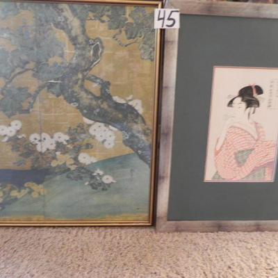 2 Asian Framed Art