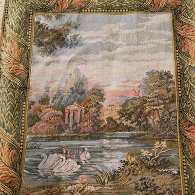 Vintage Woven Swans of Tapestry