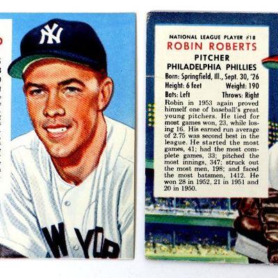 1954 Red Man Tobacco Baseball Cards #25 Gil MC Dougald #18 Robin Roberts