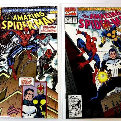 Amazing Spider-Man #356 #357 Comic Book Lot 1991 Marvel Comics