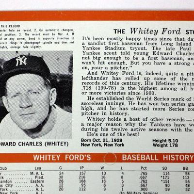 1962 Whitey Ford Baseball Star Sports Record - Original Unused MINT Rare