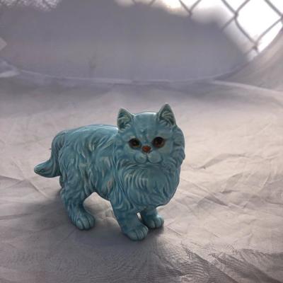 Blue cat statue 