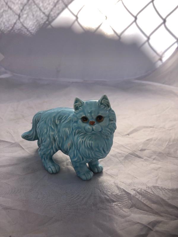 Blue cat statue