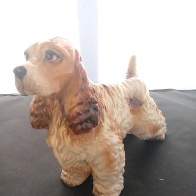 Dog pottery statue