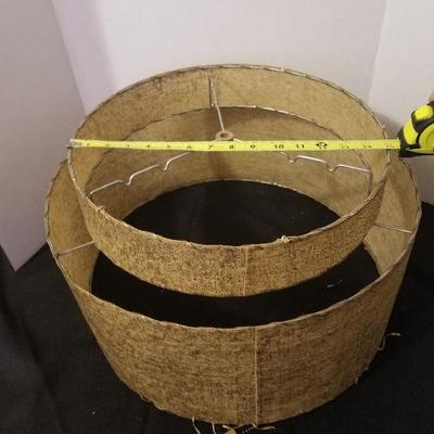 Mid Century Style 2 Tier Fiberglass Lamp Shade Gold Tone - #56-A 2 Of 2