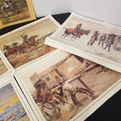 Lot of Cowboy Celeb Advertising War Camels CM Russell Calander Prints - #15-A