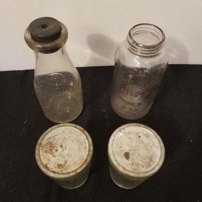 4 Antique/Vintage Bottles and Jars - #96-A