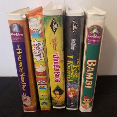 5 Vintage VHS Tapes Disney Black Diamond and Rugrats Movie - #34-A