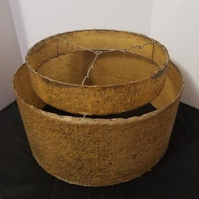 Mid Century Style 2 Tier Fiberglass Lamp Shade Gold Tone - #56-A 1 Of 2