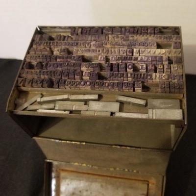 Antique "PERFECT" Box Of Metal Letters & Numbers Stamps - #71-A