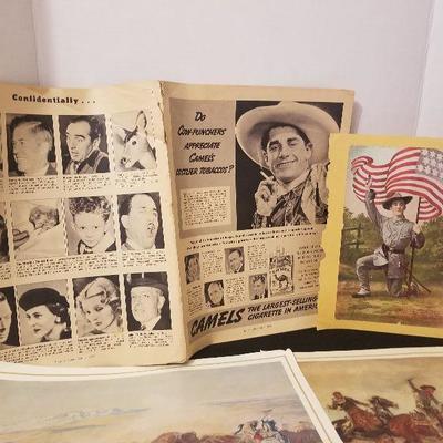 Lot of Cowboy Celeb Advertising War Camels CM Russell Calander Prints - #15-A