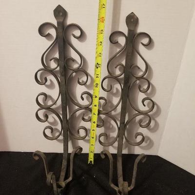 Vintage Heavy Wrought Iron Candle Holder Wall Sconces - #64-A