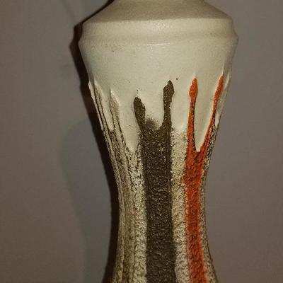 Mid Century Retro Plasto MFG Lamp Brown & Orange W/Shade - #61-A