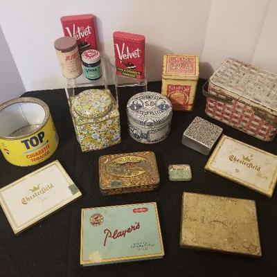 Lot of Antique & Vintage Tabacco and Tea Tins Velvet Smith Bros - #28-A
