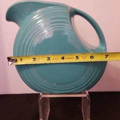 Vintage Homer Loughlin Fiesta Ware Turquoise Blue Disc Water Picture - #80-A