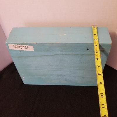 Wood & Galvanized "What Nots" Holder - Cute Baby Blue - #74-A