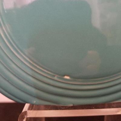 Vintage Homer Loughlin Fiesta Ware Turquoise Blue Disc Water Picture - #80-A