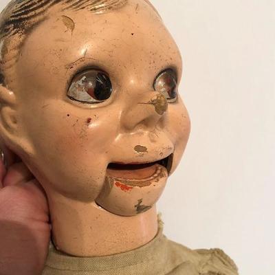 Antique Ventriloquist Composition & Stuffed Doll Male - #44-A 