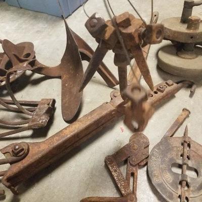 Pile Of Antique & Viintage Rusty Metal Tools & Such - Great Yard Art - #65-A