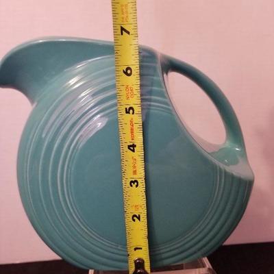 Vintage Homer Loughlin Fiesta Ware Turquoise Blue Disc Water Picture - #80-A