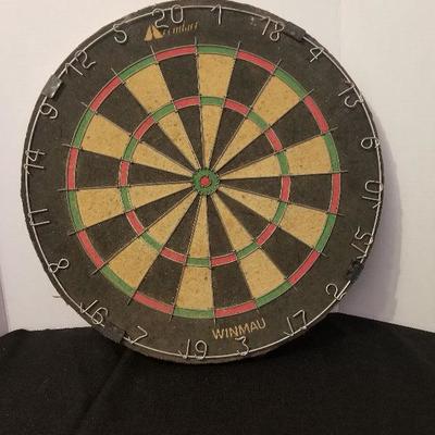 Vintage Real Cork Dart Board Made In England 18