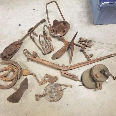 Pile Of Antique & Viintage Rusty Metal Tools & Such - Great Yard Art - #65-A