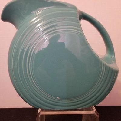 Vintage Homer Loughlin Fiesta Ware Turquoise Blue Disc Water Picture - #80-A