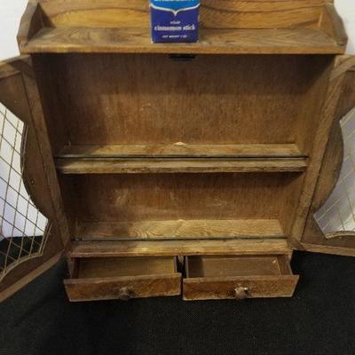 Vintage Wooden Spice Rack Holder With Drawers - #73-A