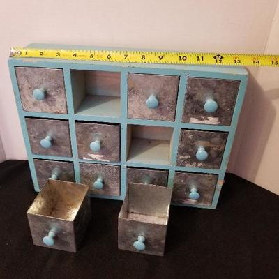 Wood & Galvanized "What Nots" Holder - Cute Baby Blue - #74-A