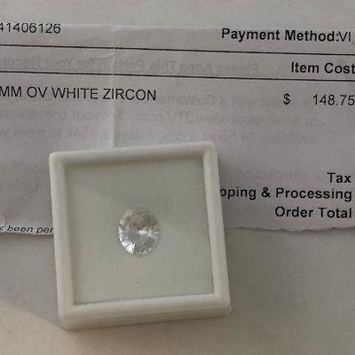 #29 4.25 CT White Zircon Oval Cut 11x9mm $148 Retail