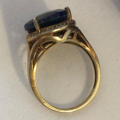 #39 Stauer Blue Stone Ring Size 10 Azurite? 