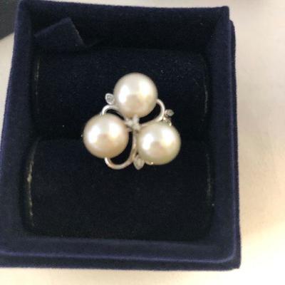 #36 Stauer Tropical Midnight Sterling Pearl Ring