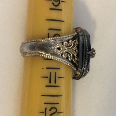 #37 Signet Ring Sterling Silver Medieval Style Viking? Size 10